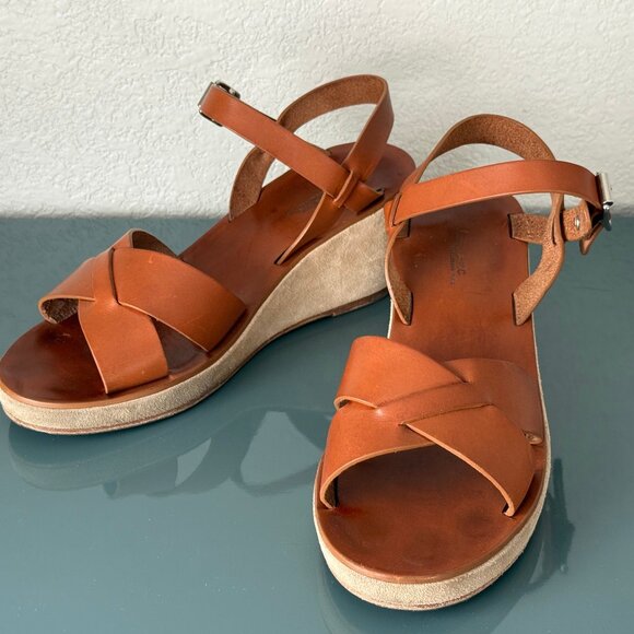 A.P.C. Judith Wedge Sandals in Hazelnut Size 39 - Picture 2 of 8